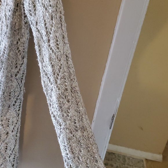 Maurices brand gray and white see through cardigan - Picture 3 of 5